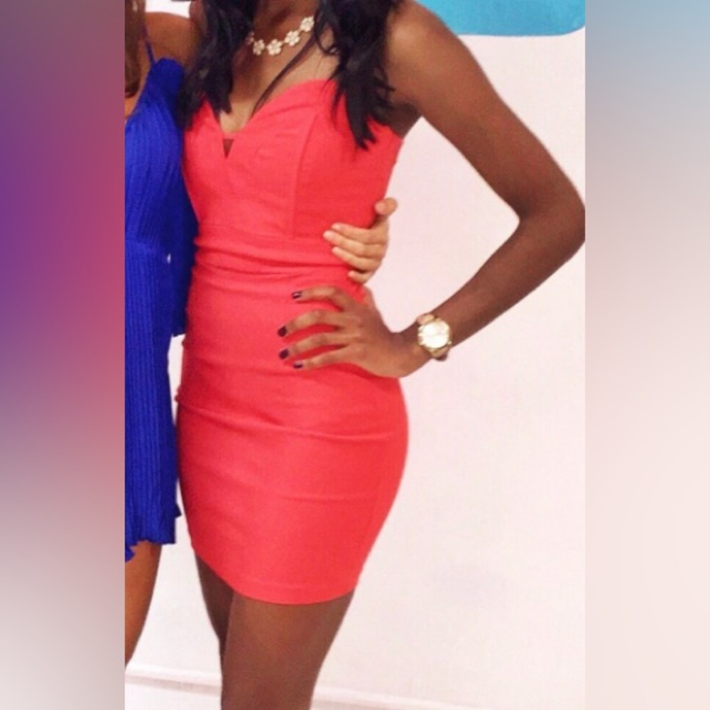 Pink midi dress